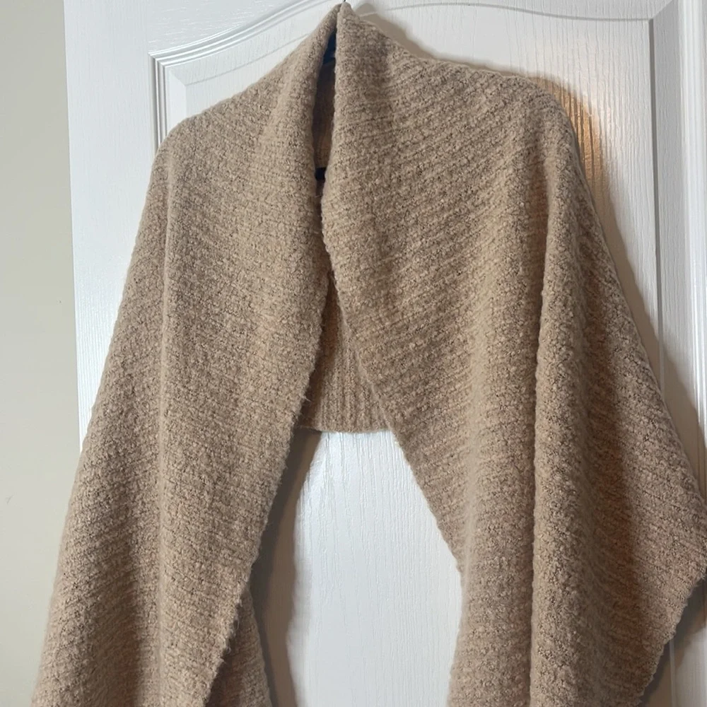 Free People Ripple Recycled Blend Blanket Scarf Barely Grey